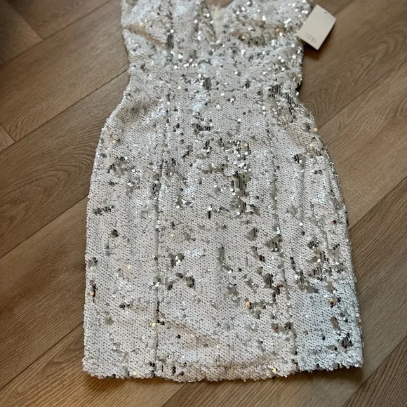 Tobi Silver Sequin Mini Dress - Picture 1 of 3